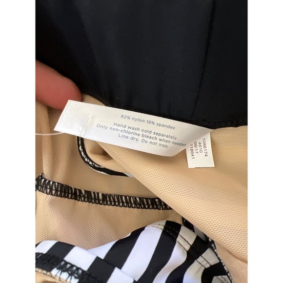 Swim By Cacique Sz 20 Black White Striped High Waisted Bikini Bottom Lane Bryant - Picture 6 of 6